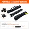 14 Feet Portable Outdoor Badminton Net Set with Carry Bag and Ground Stakes Rust-Resistant Poles